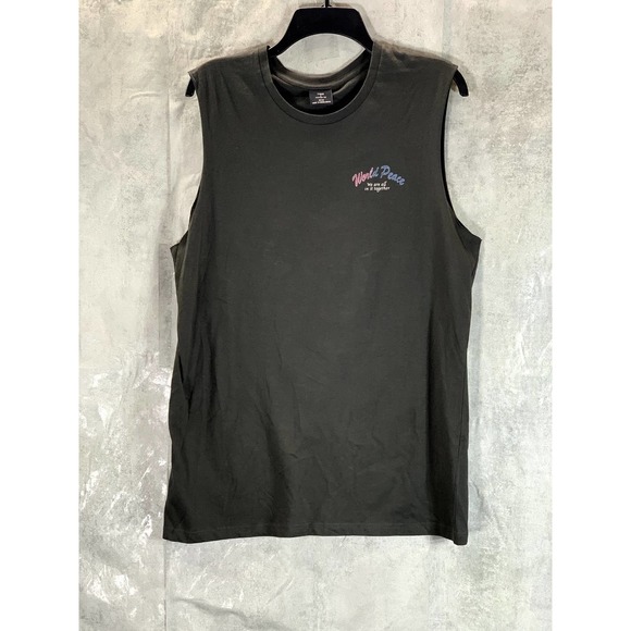 Cotton On Other - Cotton:On Men's Washed Black World Peace Tbar Msucle T-Shirt SZ M